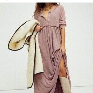 Free People Mauve Maxi Skirt with Side Slit
